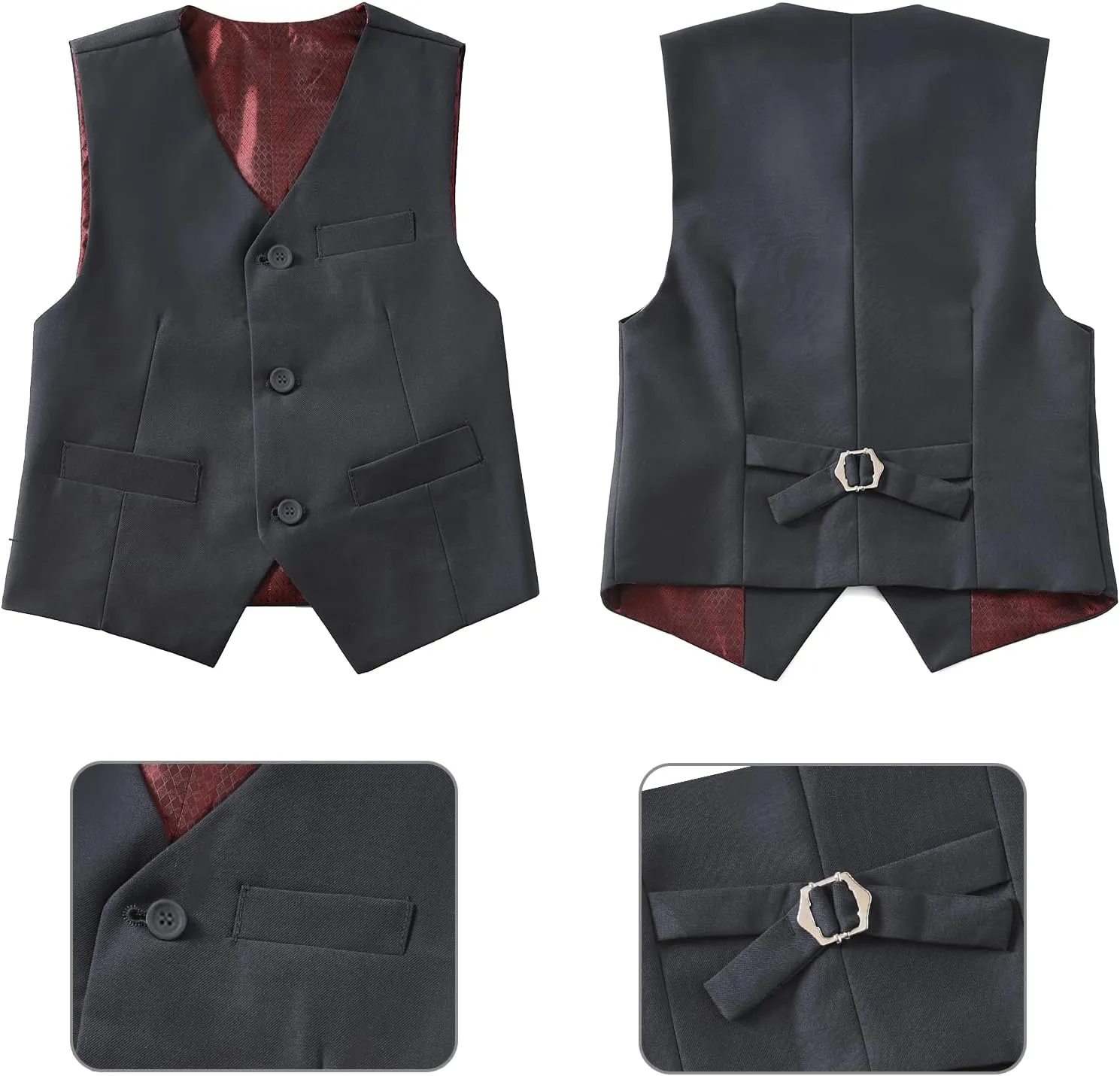 Boys Suit for Kids Toddler Boy 4-Piece Wedding Tuxedo Suits Vest and Pants Set