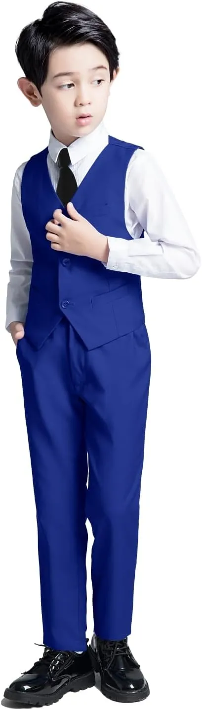 Boys Suit for Kids Toddler Boy 4-Piece Wedding Tuxedo Suits Vest and Pants Set