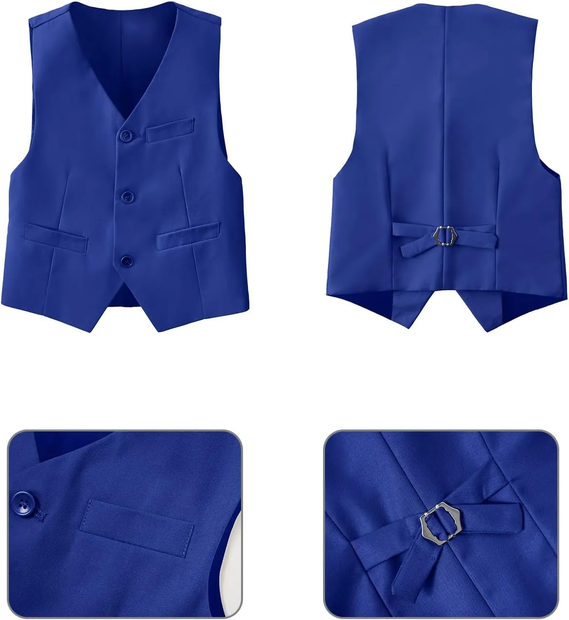 Boys Suit for Kids Toddler Boy 4-Piece Wedding Tuxedo Suits Vest and Pants Set