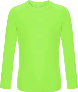 Boys UPF 50  Rash Guard Neon Shirt Quick Dry Swim Shirts Long Sleeve UV Sun Protection Shirt for Kids Teens