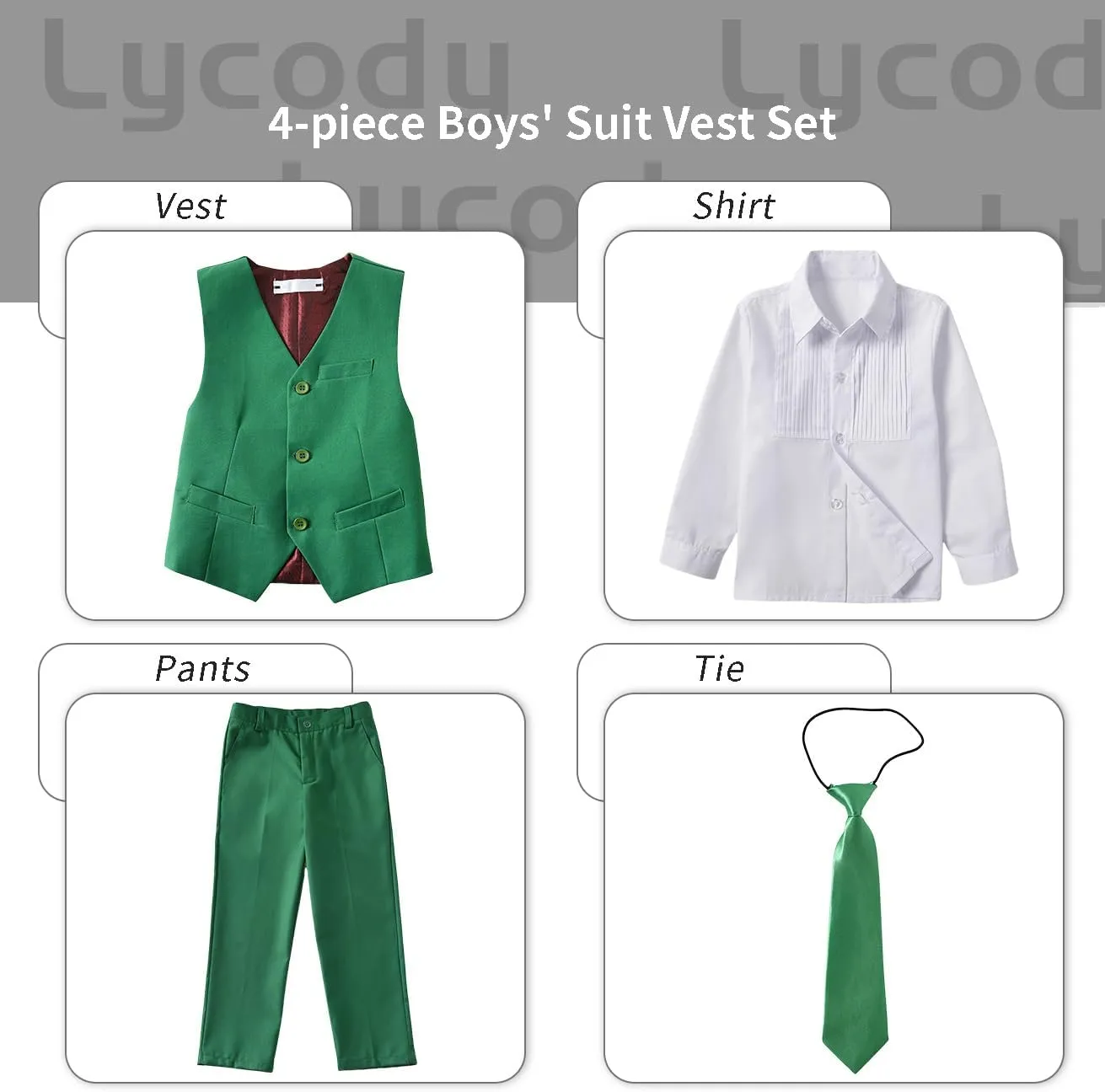 Boys Vest Set Formal Dress Suits Wedding Outfit Dresswear