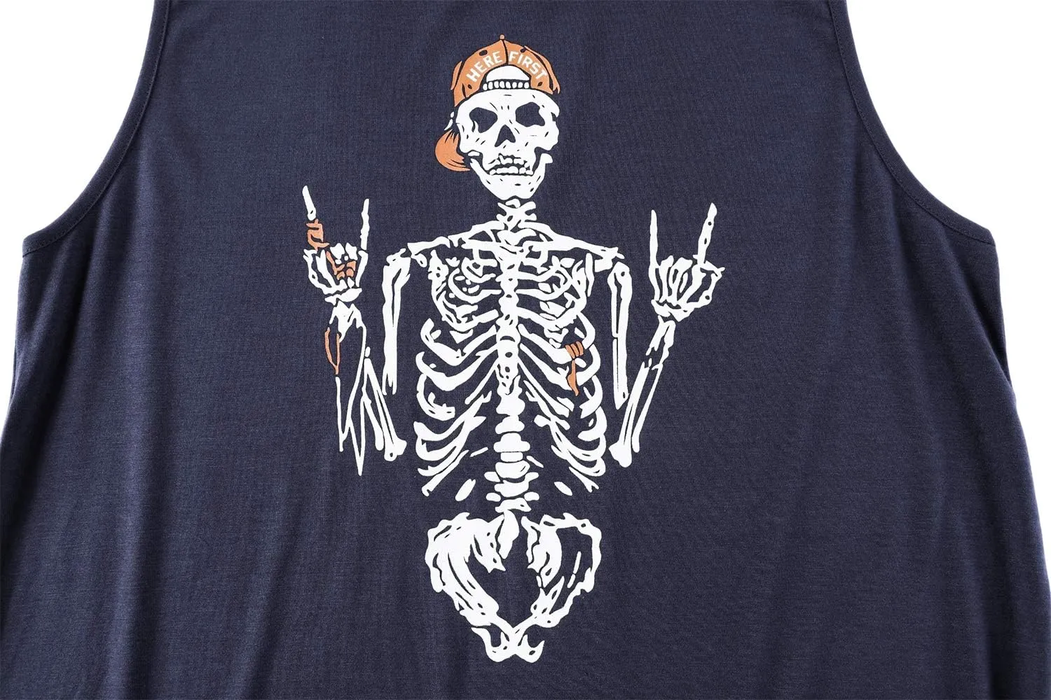 BRUBOBO Womens Funny Skull Graphic Tank Tops Summer High Neck Sleeveless Workout Tee Shirts