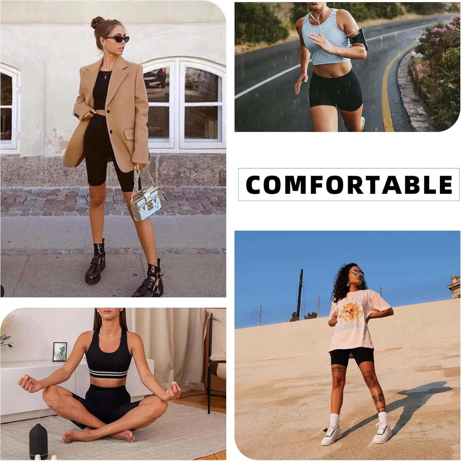 CADITEX Biker Shorts for Women- High Waisted Buttery Soft Workout Shorts Womens for Cycling Yoga Athletic