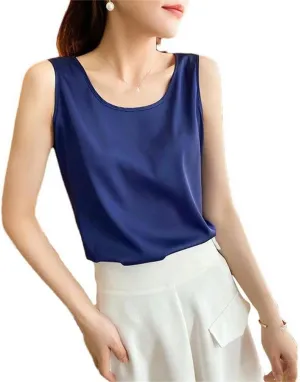 Camisole top Women's Halterneck O-Neck Basic Solid Color Camisole Sleeveless Lightweight Summer T-Shirt Basic