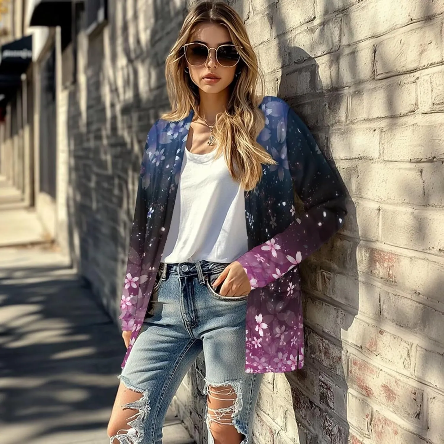 Cardigan Jacket for Women 2024 Casual Long Sleeve Open Front Cardigans with Pocket, S-2XL