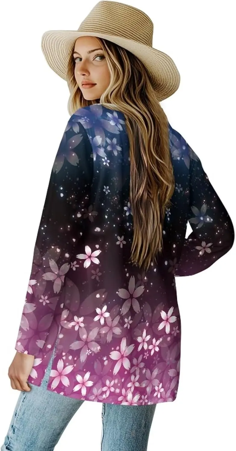 Cardigan Jacket for Women 2024 Casual Long Sleeve Open Front Cardigans with Pocket, S-2XL