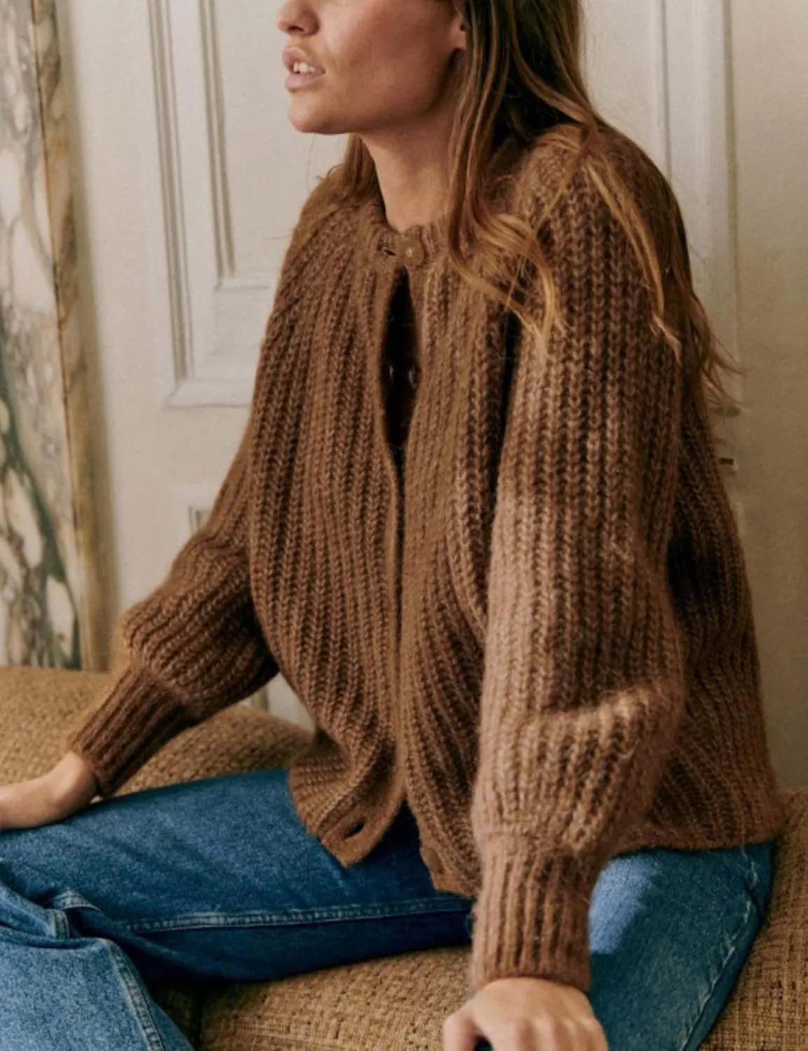 Cardigan Sweaters for Women Chunky Knit Cardigans Long Sleeve Button Sweater Jacket 2024 Fall Winter