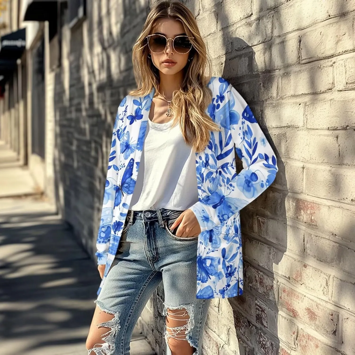Cardigan Sweaters for Women Long Sleeve Cardigan Soft Drape Open Front Fall Dusters V-Neck Jackets Dressy Loose Coat
