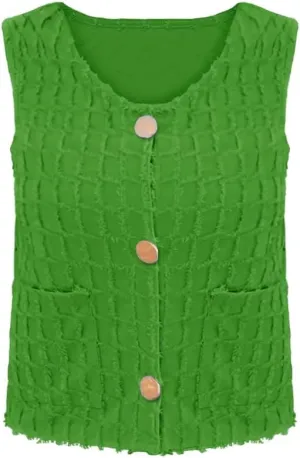 Cardigan Vest Tank Top for Women Button Down Summer Tops Sleeveless Shirts Fashion Streetwear