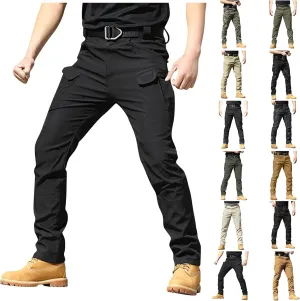 Cargo Work Pants for Men Stretchy Elastic Waist Camo Flex Tactical Pants Quick Dry Utility Combat Pant with Pockets