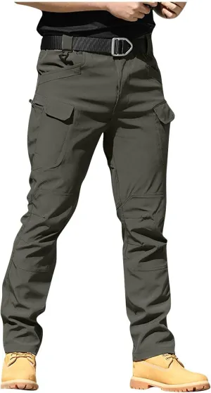 Cargo Work Pants for Men Stretchy Elastic Waist Camo Flex Tactical Pants Quick Dry Utility Combat Pant with Pockets