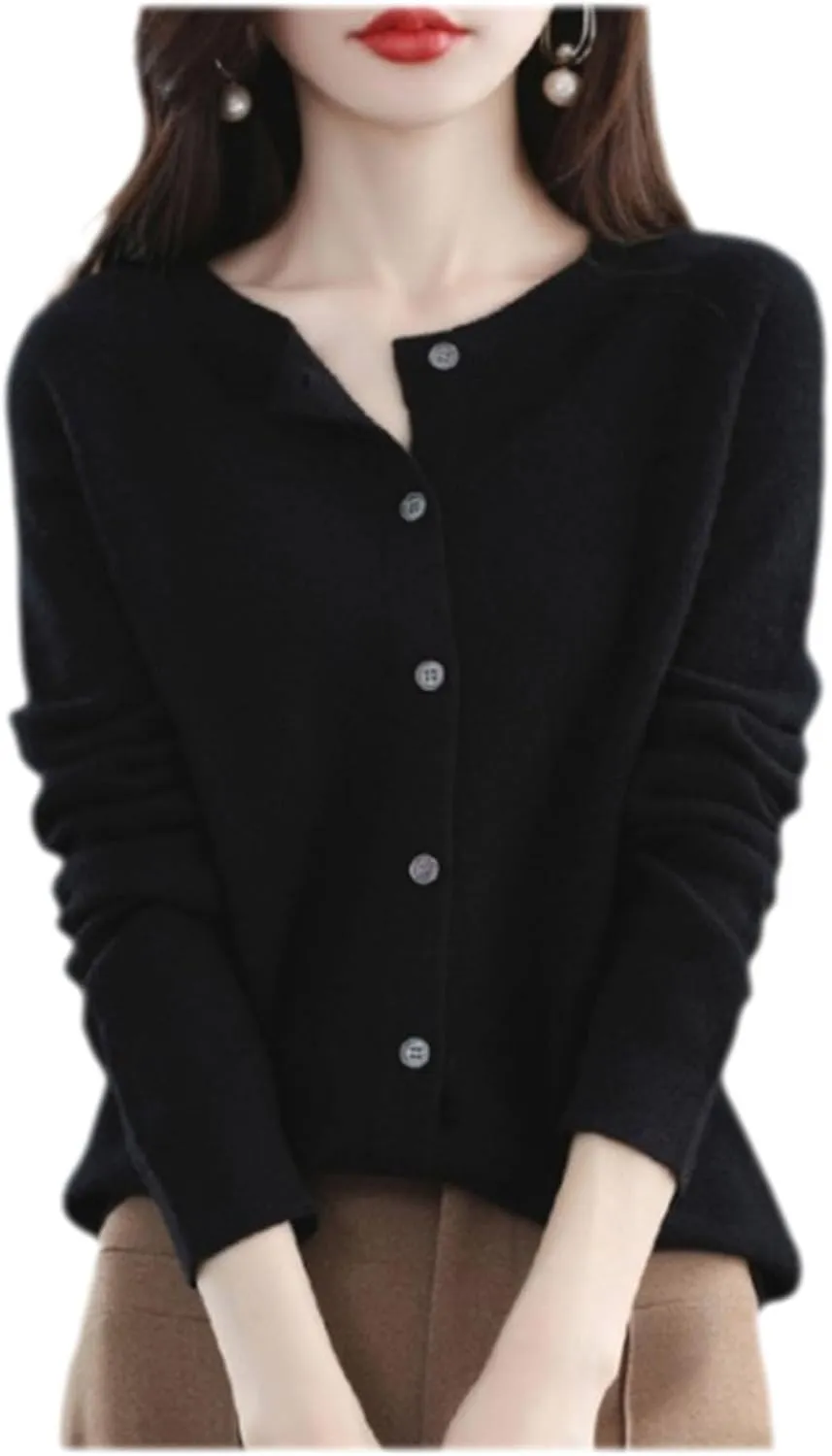 Cashmere Cardigans for Women,Cashmere Sweaters for Women,Cashmeres Button Front Long Sleeve Cardigan
