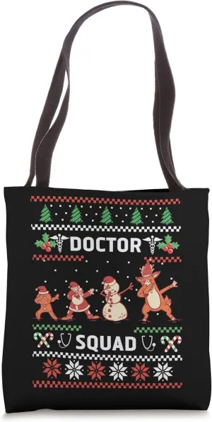 Christmas Shirt Pattern Doctor Squad Tote Bag