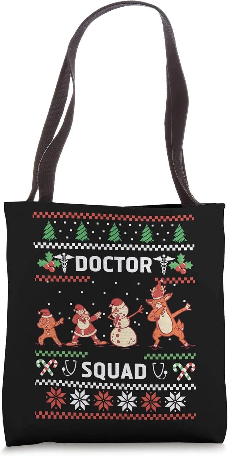 Christmas Shirt Pattern Doctor Squad Tote Bag