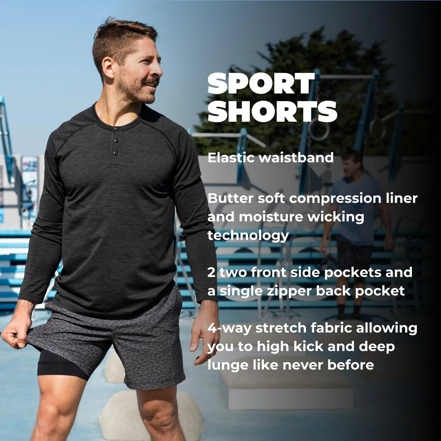 Chubbies 7 Sport Shorts  Mens Gym Shorts and Activewear, Anti-Chafing Compression Liner, Elastic Waistband, 3 Pockets
