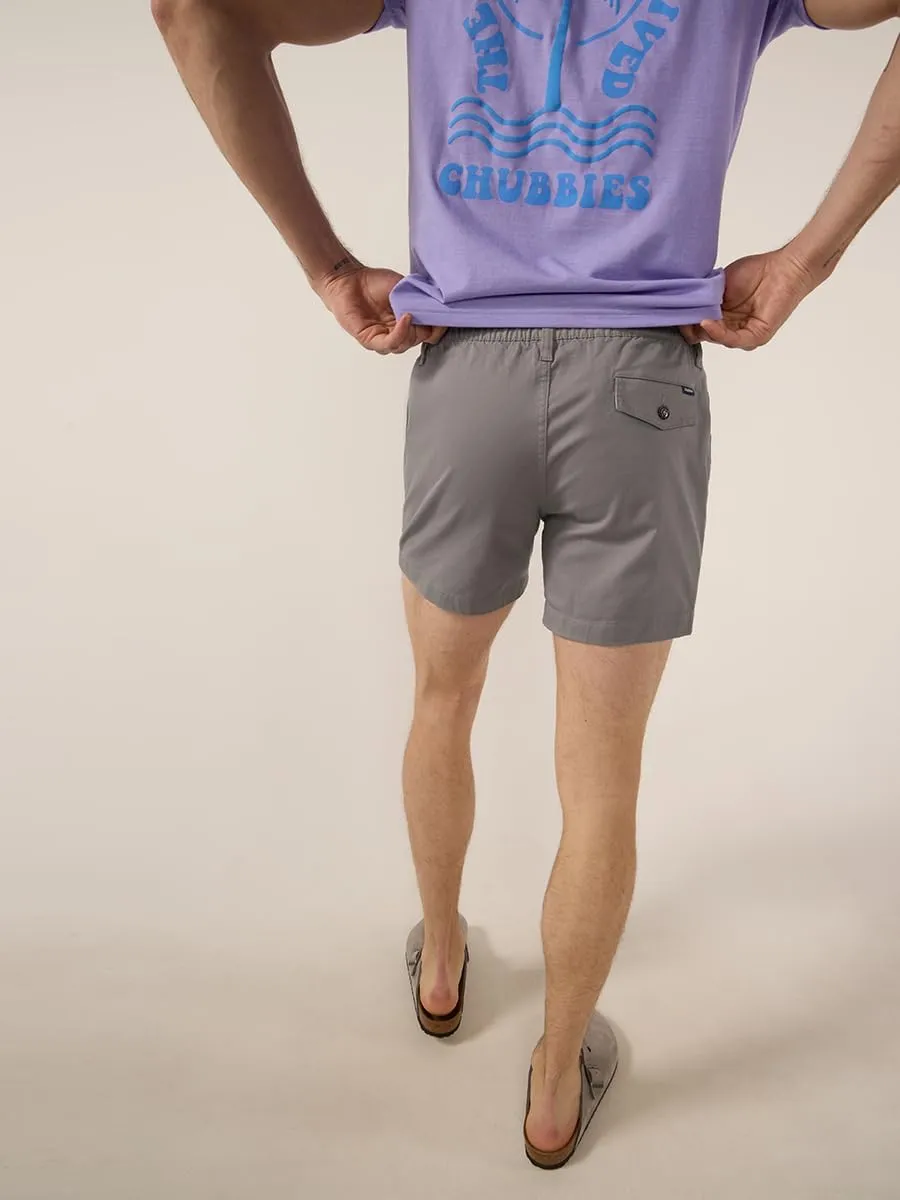 Chubbies Chino Shorts Men 5.5 Inch - Mens Shorts Casual with Elastic Waistband, Side and Back Pockets, Stretch Cotton Blend