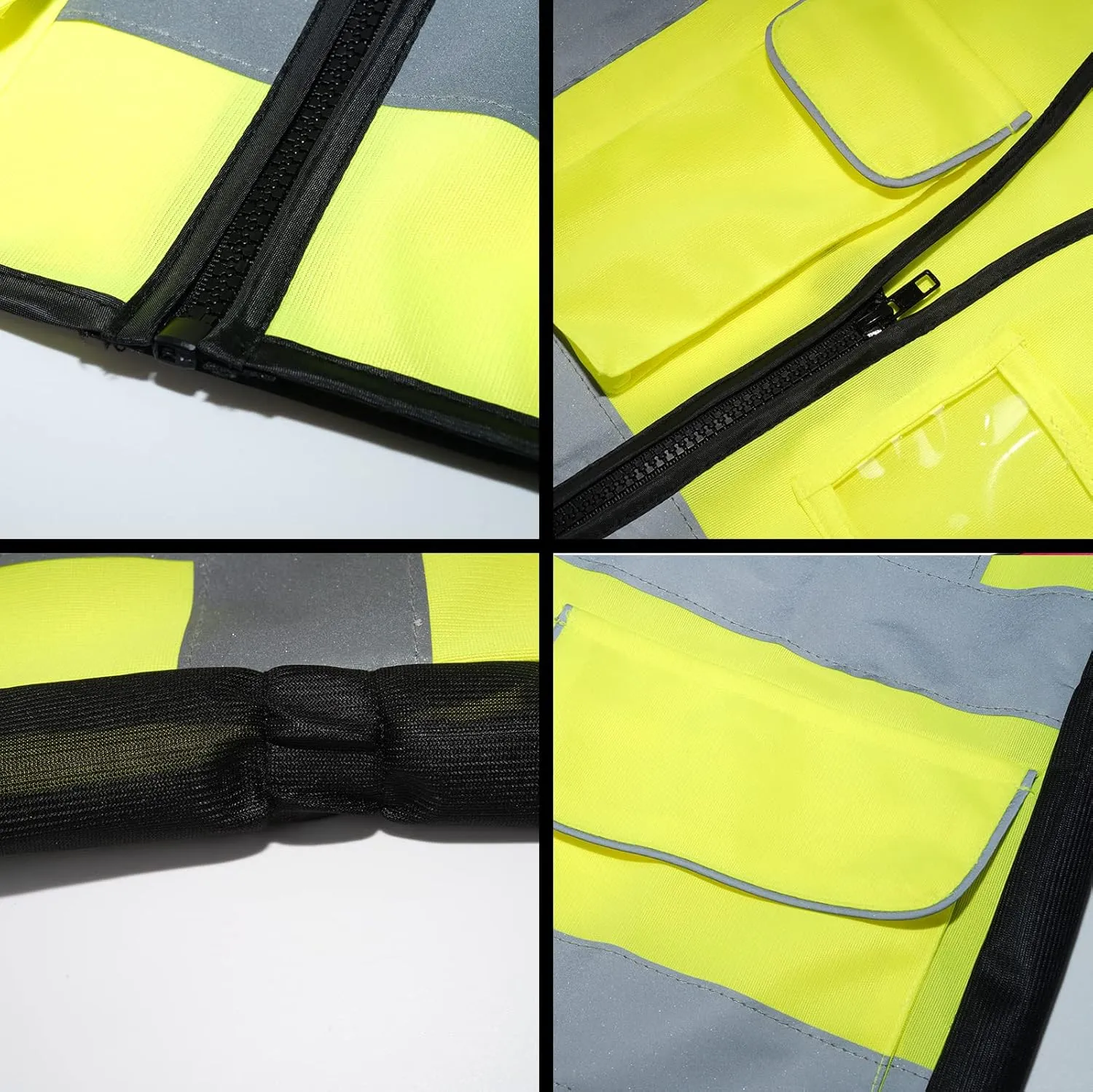 Class 2 Women's Hi Vis Reflective Safety Vest with 7 Pockets and Zipper, Meets ANSI/ISEA Standard