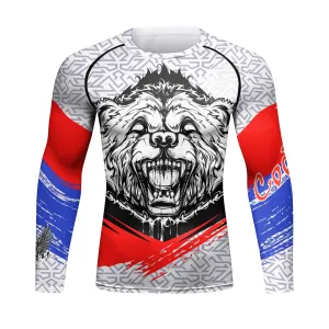 Cody Lundin - Battle Nation : RUSSIA  -  Long Sleeve MMA  / BJJ  Compression Shirt / Rash Guard