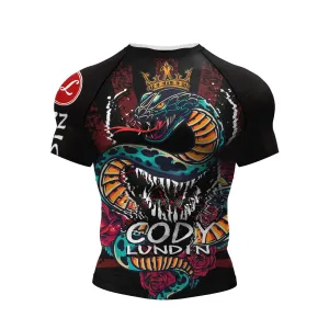 Cody Lundin - " King Cobra " - Short Sleeve MMA / BJJ Compression Shirt / Rash Guard