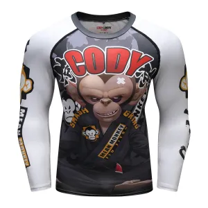Cody Lundin - " MEAN MONKEY "  -  Long Sleeve MMA Compression  Shirt / Rash Guard