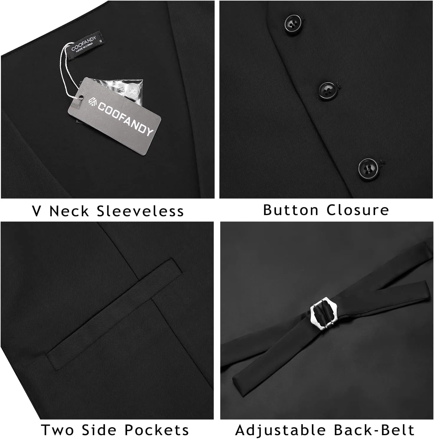 COOFANDY Men's Business Suit Vest Casual Dress Vest Slim Fit Formal Waistcoat