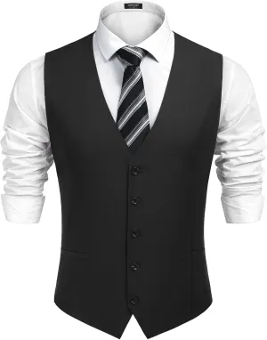 COOFANDY Men's Business Suit Vest Casual Dress Vest Slim Fit Formal Waistcoat