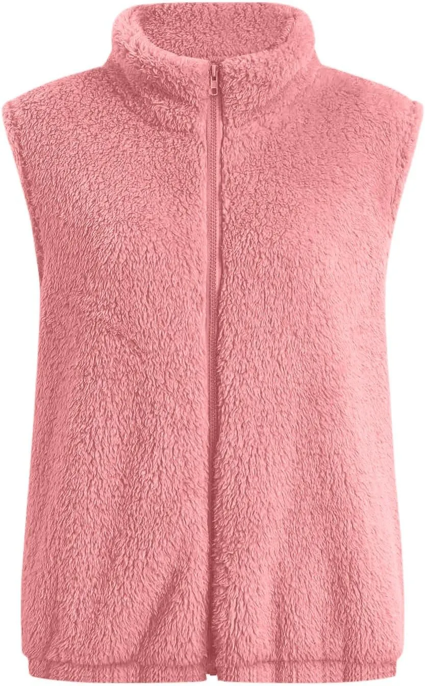 COTECRAM 2025 Fashion Women Faux Fur Vest Short Sleeveless Jacket Winter Warm Coats Outwear Comfy Soft Waistcoat
