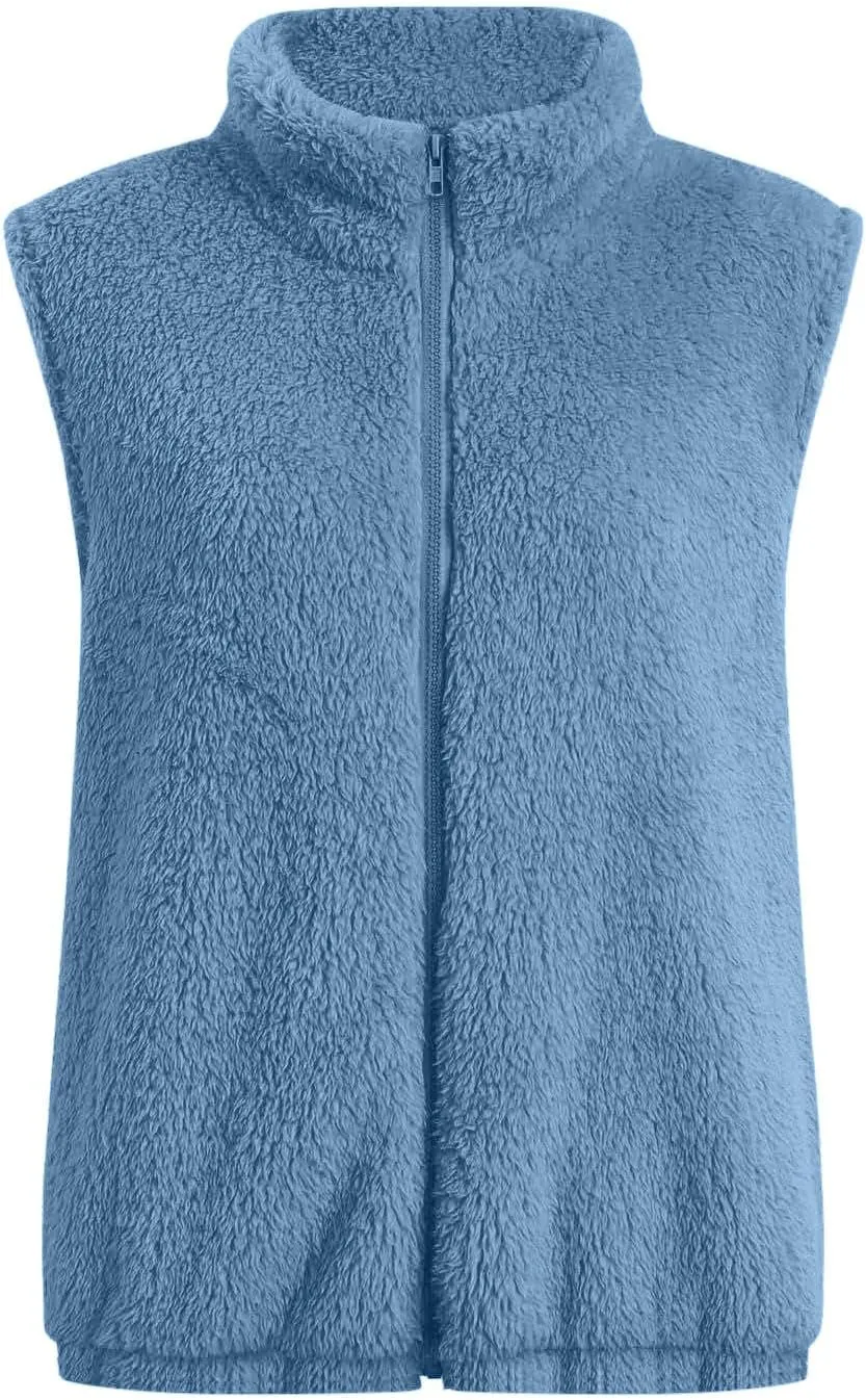 COTECRAM 2025 Fashion Women Faux Fur Vest Short Sleeveless Jacket Winter Warm Coats Outwear Comfy Soft Waistcoat