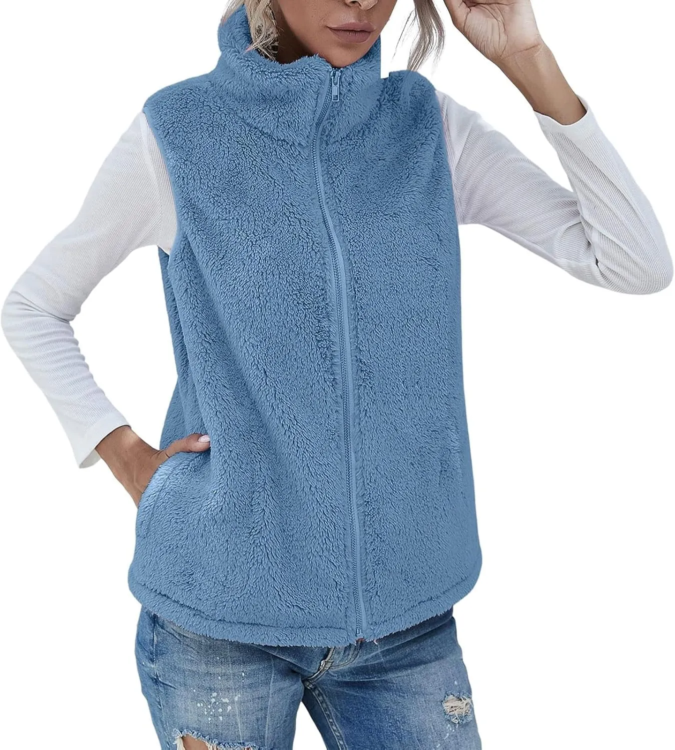 COTECRAM 2025 Fashion Women Faux Fur Vest Short Sleeveless Jacket Winter Warm Coats Outwear Comfy Soft Waistcoat