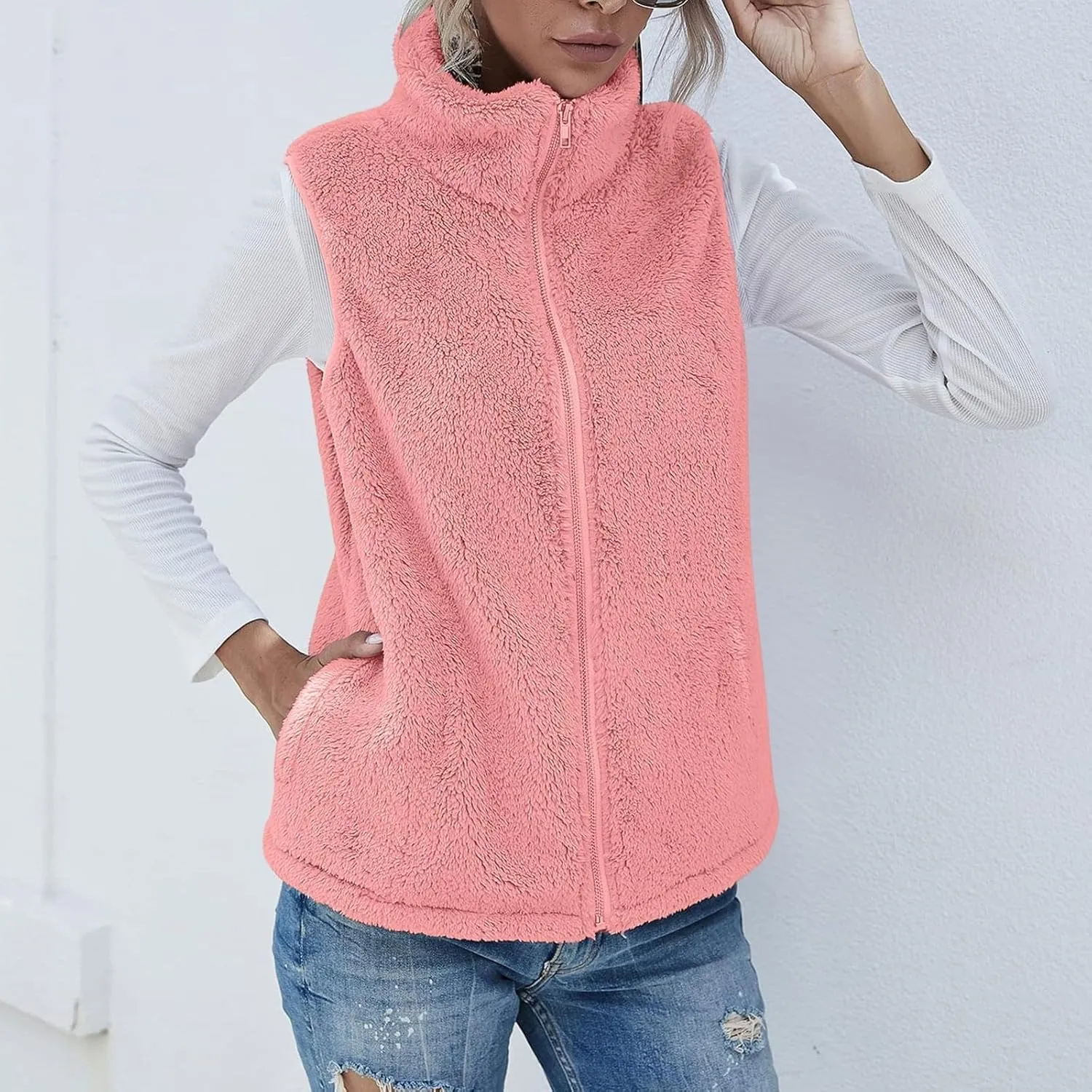 COTECRAM 2025 Fashion Women Faux Fur Vest Short Sleeveless Jacket Winter Warm Coats Outwear Comfy Soft Waistcoat