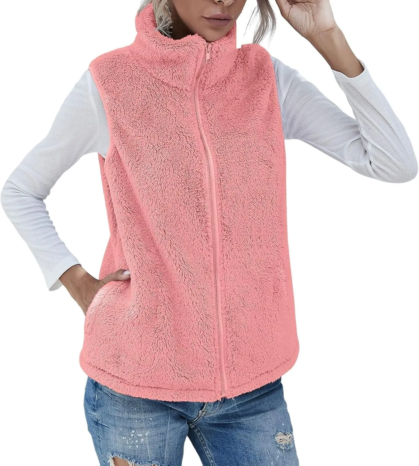 COTECRAM 2025 Fashion Women Faux Fur Vest Short Sleeveless Jacket Winter Warm Coats Outwear Comfy Soft Waistcoat