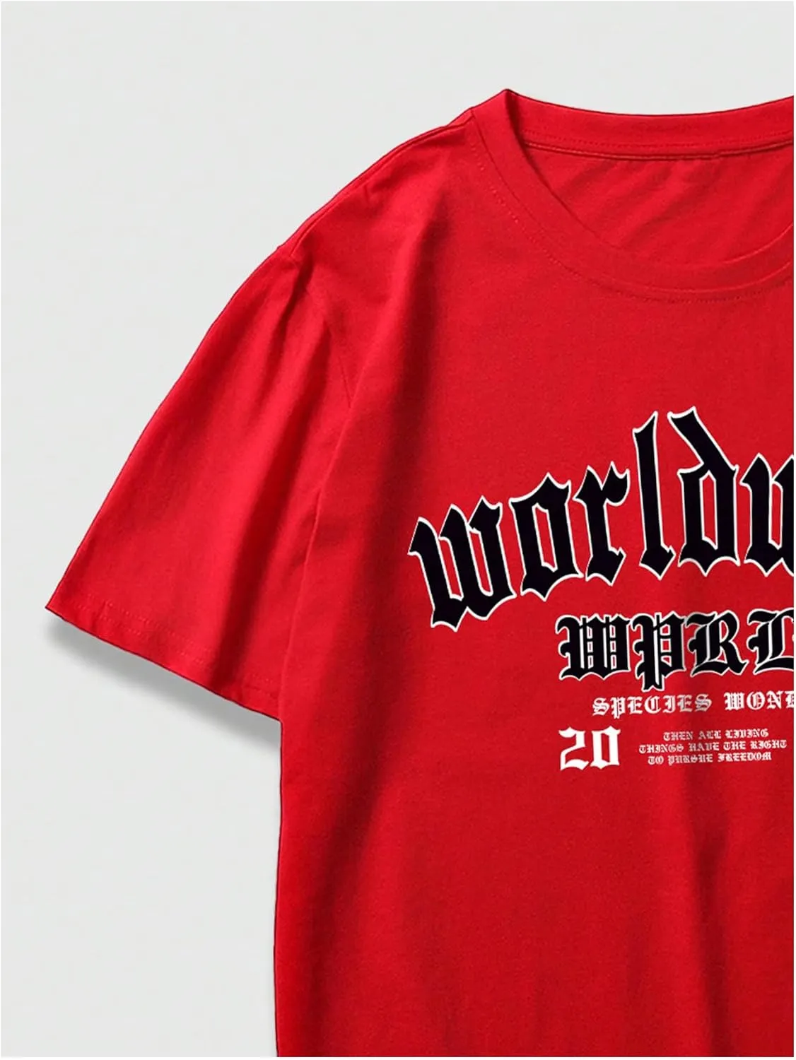 COZYEASE Men's Letter Graphic Tee Casual Short Sleeve Round Neck Summer Shirt Streetwear Top