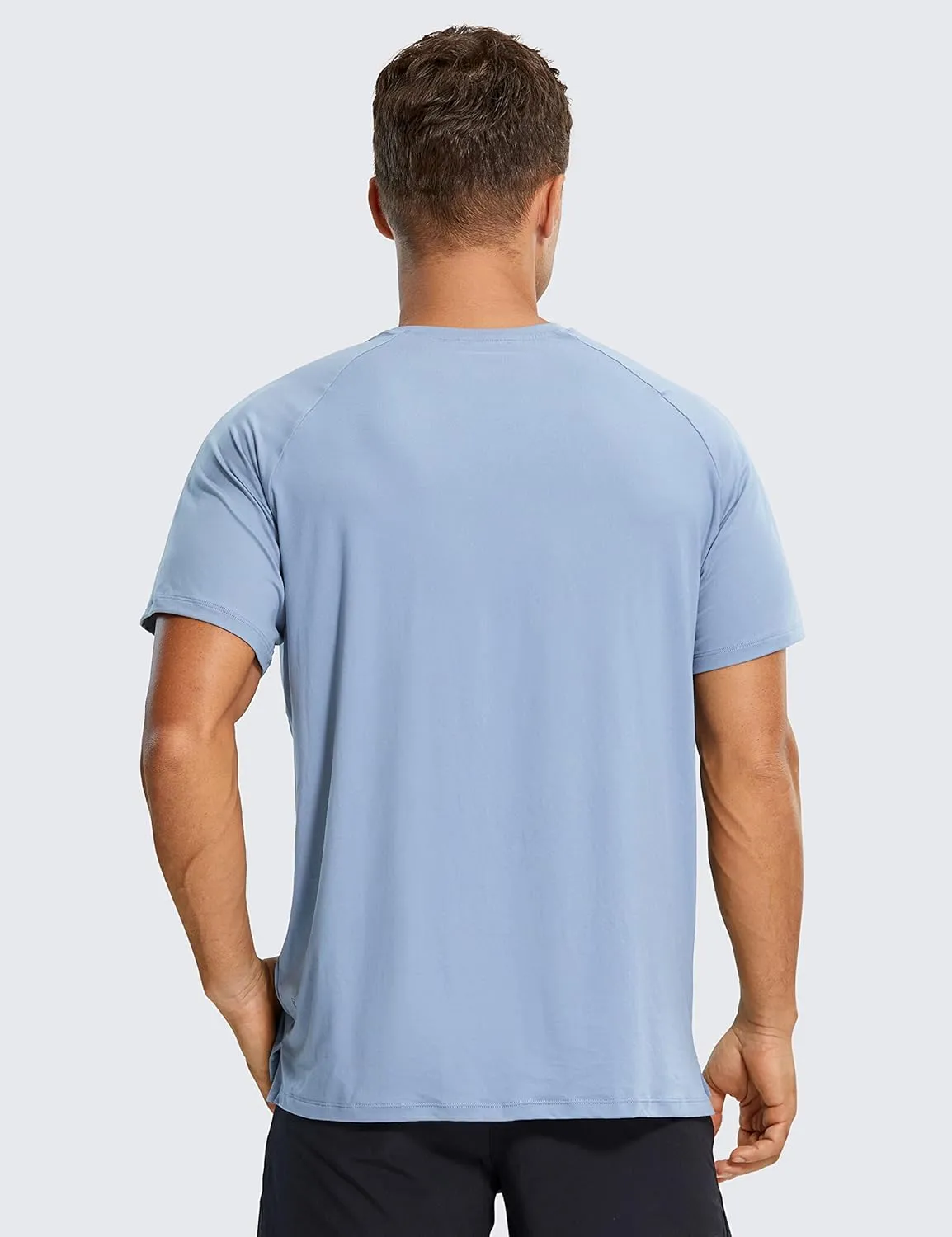 CRZ YOGA Men's Workout Short Sleeve T-Shirt Quick Dry Gym Athletic Running Stretchy Tee Shirts Top