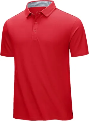 Dcvmvmn Mens Summer Cotton Blend Golf Polos Shirts Work T-Shirts Quick Dry Casual Short Sleeve Tops Tee