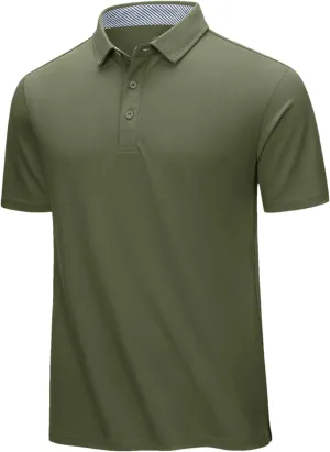 Dcvmvmn Mens Summer Cotton Blend Golf Polos Shirts Work T-Shirts Quick Dry Casual Short Sleeve Tops Tee