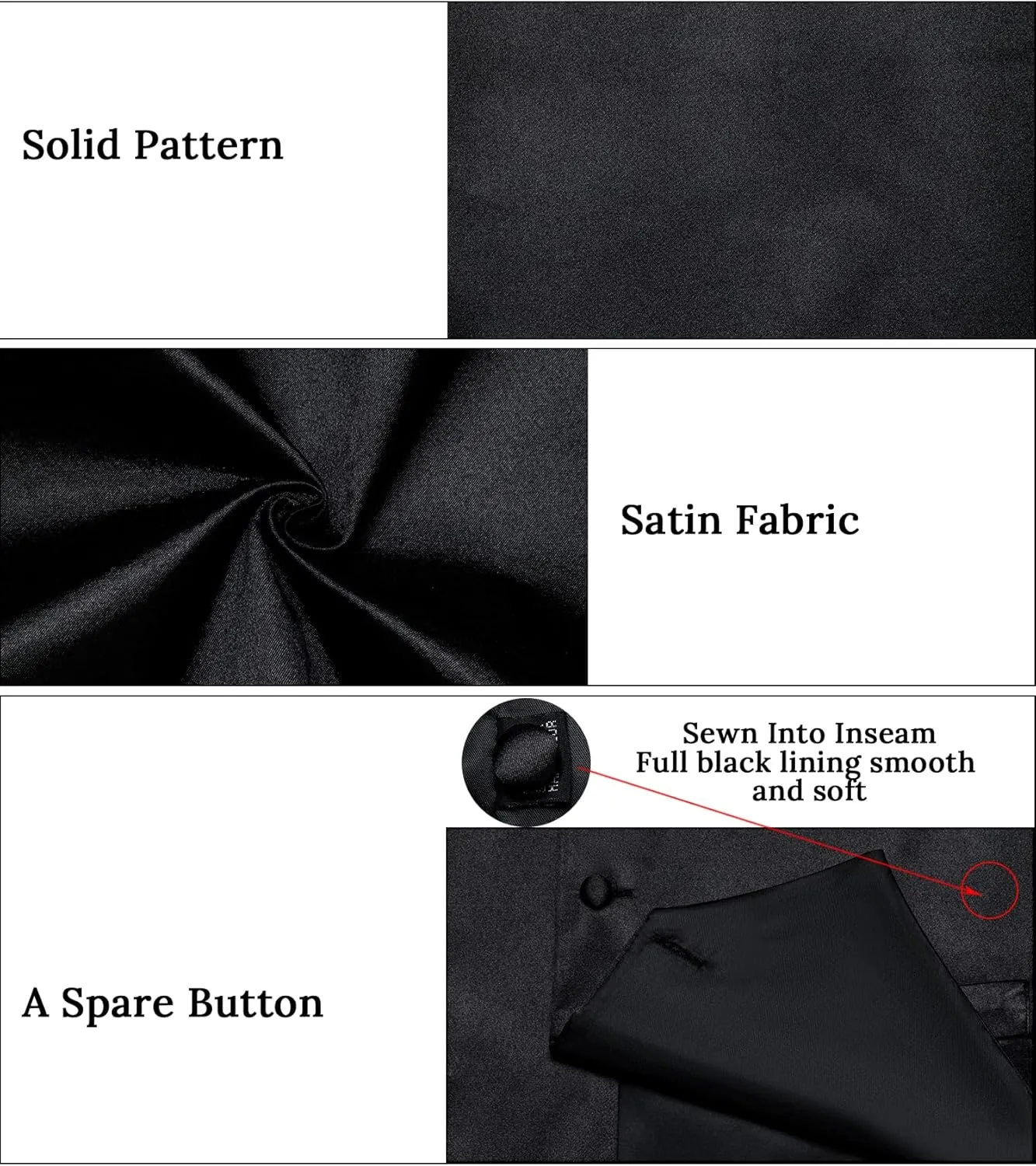 DiBanGu Mens Satin Vest and Bowtie Lapel Pin Set for Suit or Tuxedo,Solid Dress Waistcoat & Pre-tied Bowtie for Wedding Party