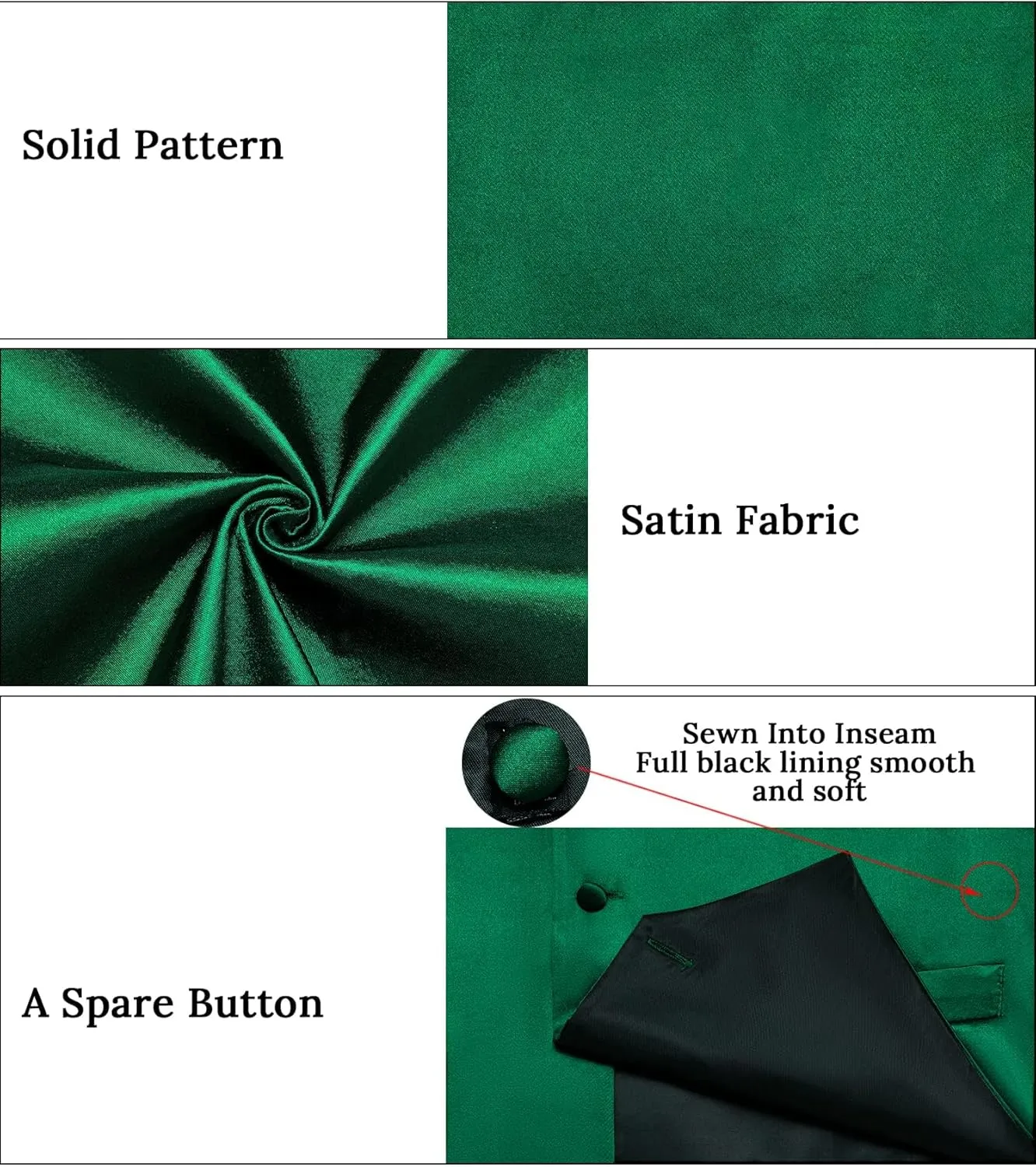 DiBanGu Mens Satin Vest and Bowtie Lapel Pin Set for Suit or Tuxedo,Solid Dress Waistcoat & Pre-tied Bowtie for Wedding Party