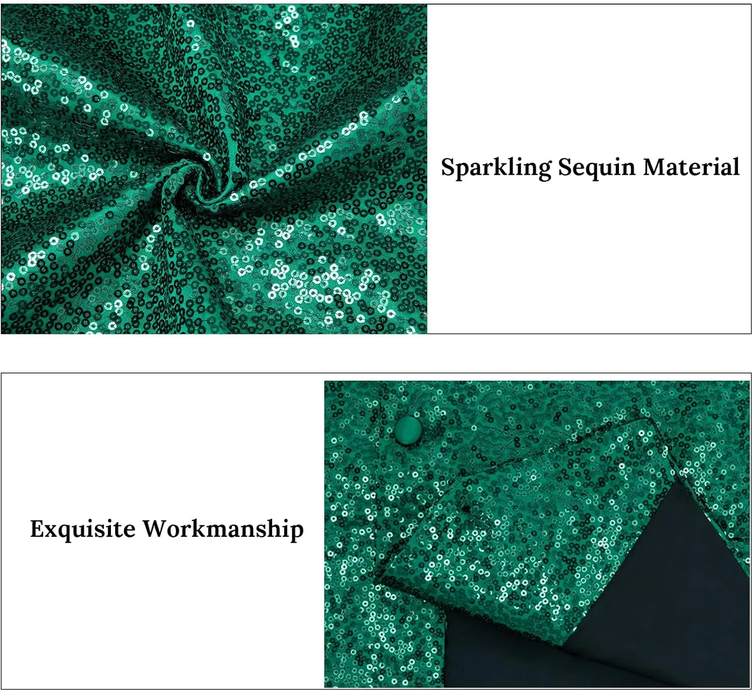 DiBanGu Mens Sequin Vest Casual V-neck Shiny Waistcoat Tie and Pocket Square Set Sharkly Solid Dress Vest for Prom Party