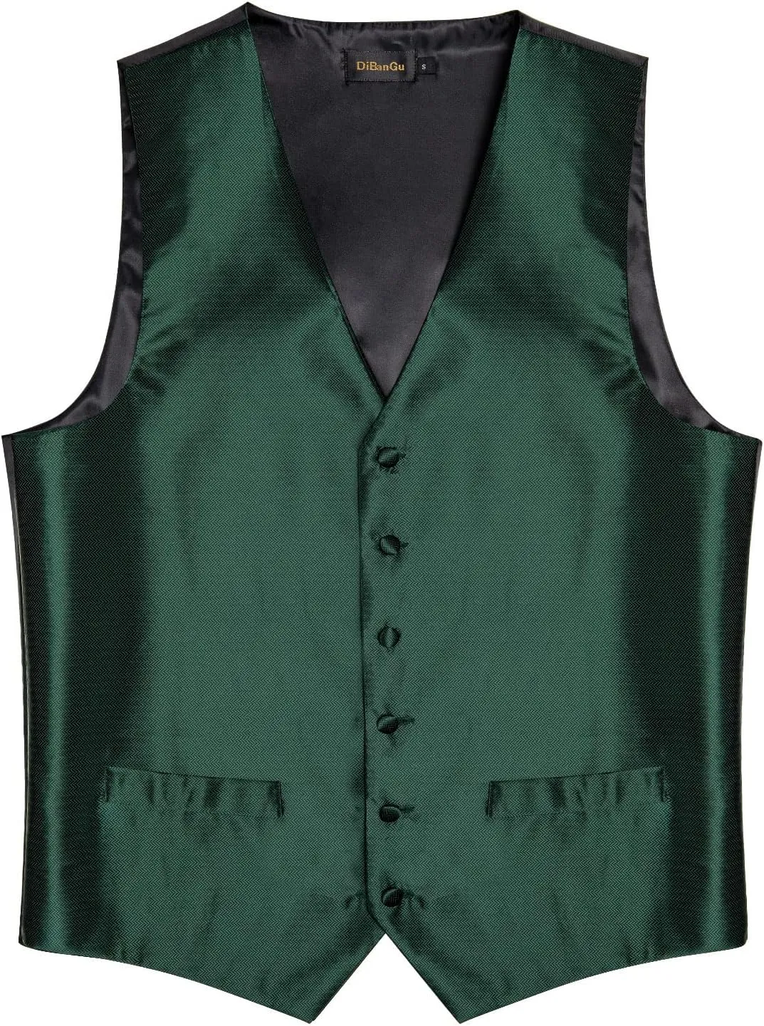 DiBanGu Men's Silk Paisley Vest and Necktie Set 6PCS Pre-tied Bow Tie Formal Waistcoat for Wedding Party