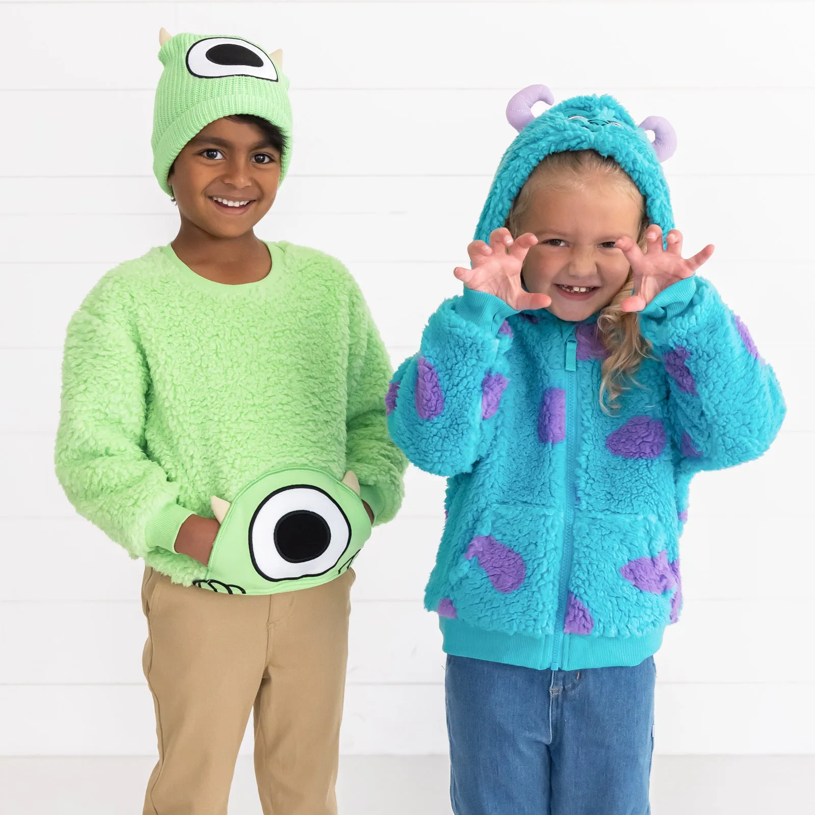 Disney Monsters, Inc. Mike Wazowski Sherpa Pocket Crewneck