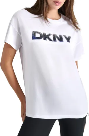 DKNY womens Logo Graphic Short Sleeve T-shirt