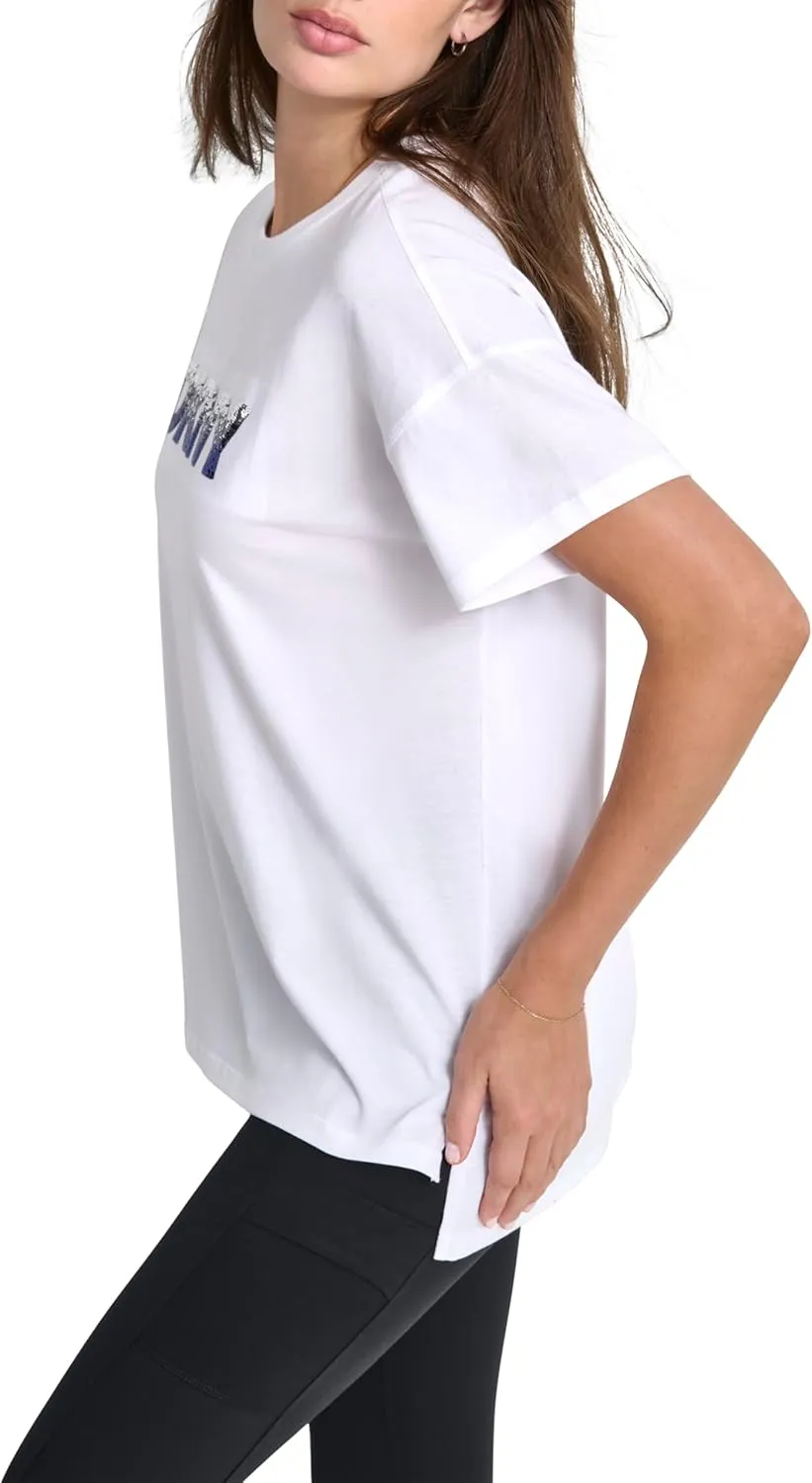 DKNY womens Logo Graphic Short Sleeve T-shirt