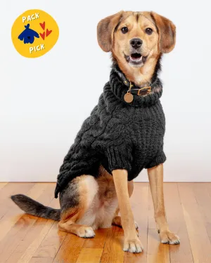 Downtown Roll Neck Dog Sweater in Black (FINAL SALE)