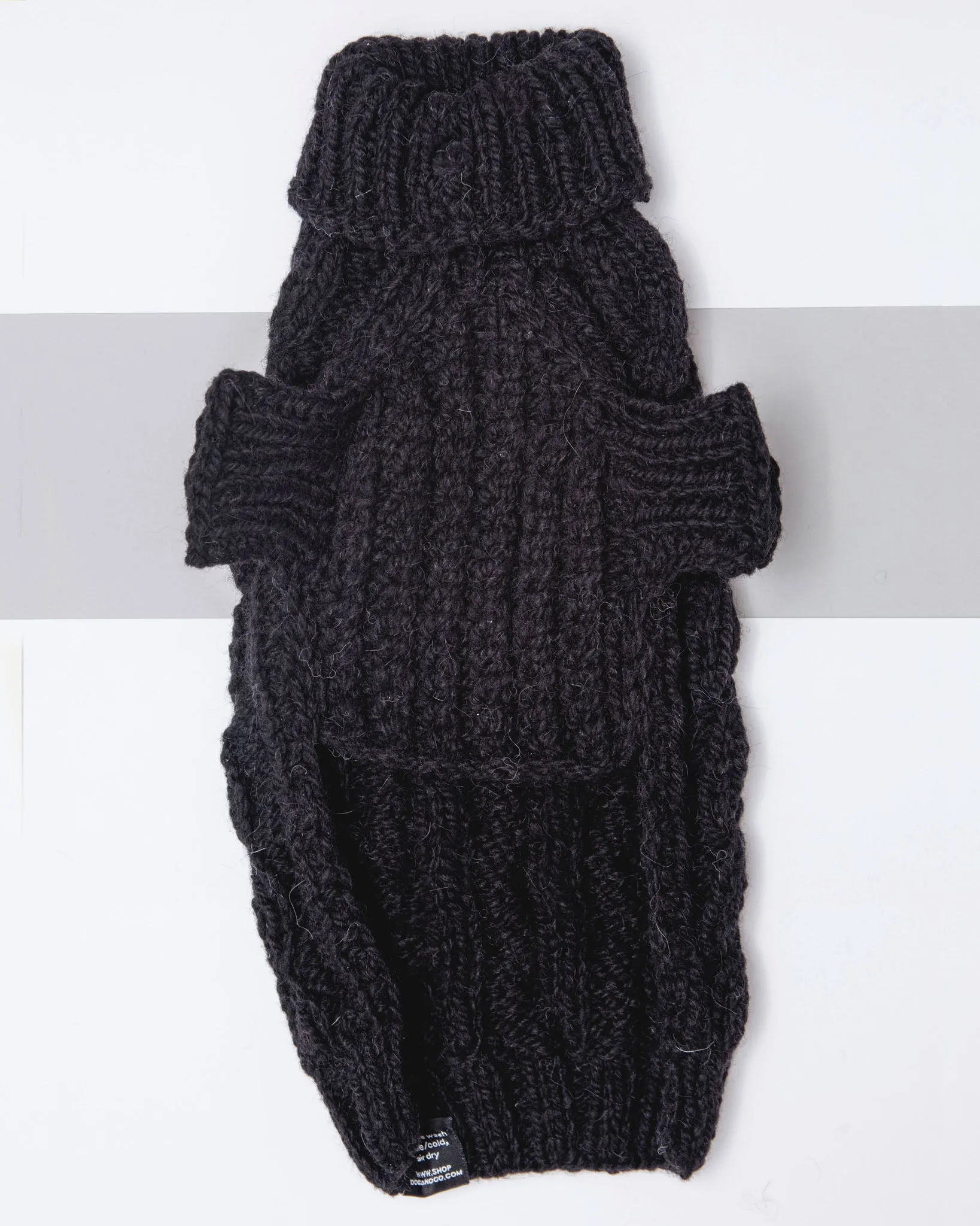 Downtown Roll Neck Dog Sweater in Black (FINAL SALE)