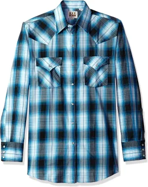 ELY CATTLEMAN Men's Long Sleeve Plaid Western Shirt