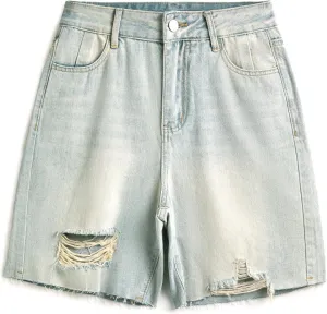 EMMIOL Womens Jorts Jean Baggy Shorts Casual 2025 Summer Trendy Wide Leg Long Denim Shorts Y2K Streetwear