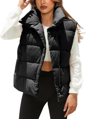 EsheSy Women's Puffer Vest Zip Up Sleeveless Lightweight Stand Collar Padded Gilet