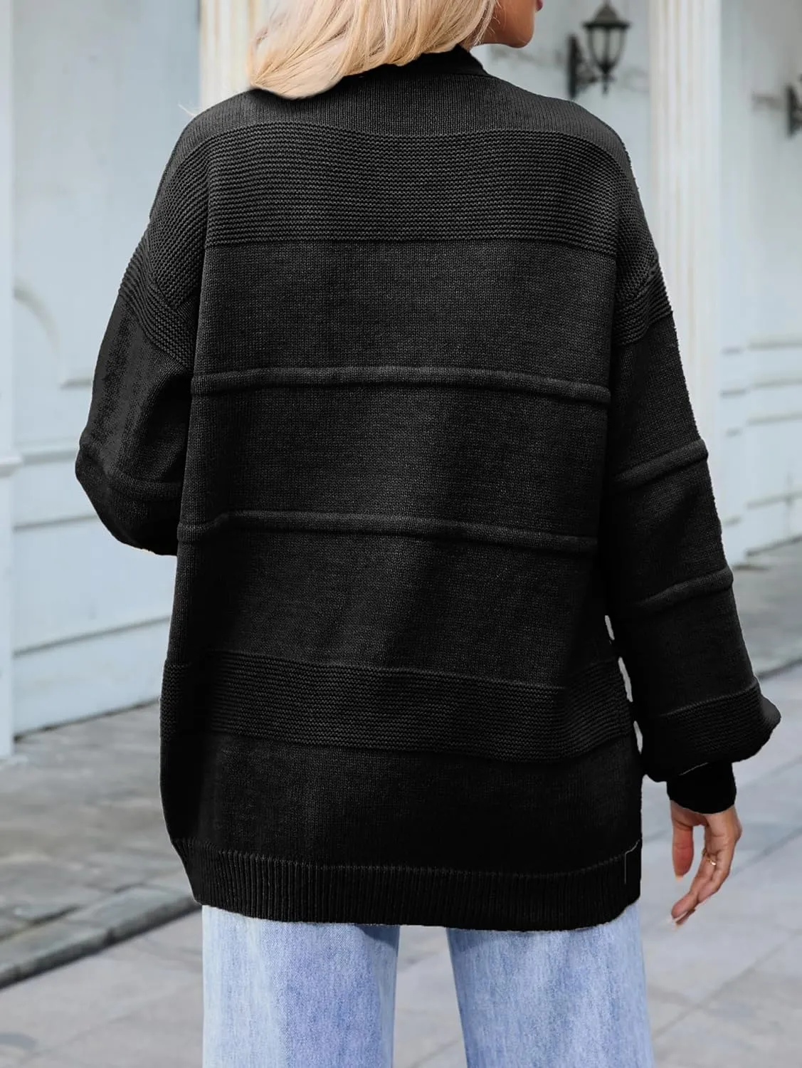 Famulily Womens Cute Long Sleeve Open Front Cardigans Cozy Warm Knit Cardigan Sweater Coat