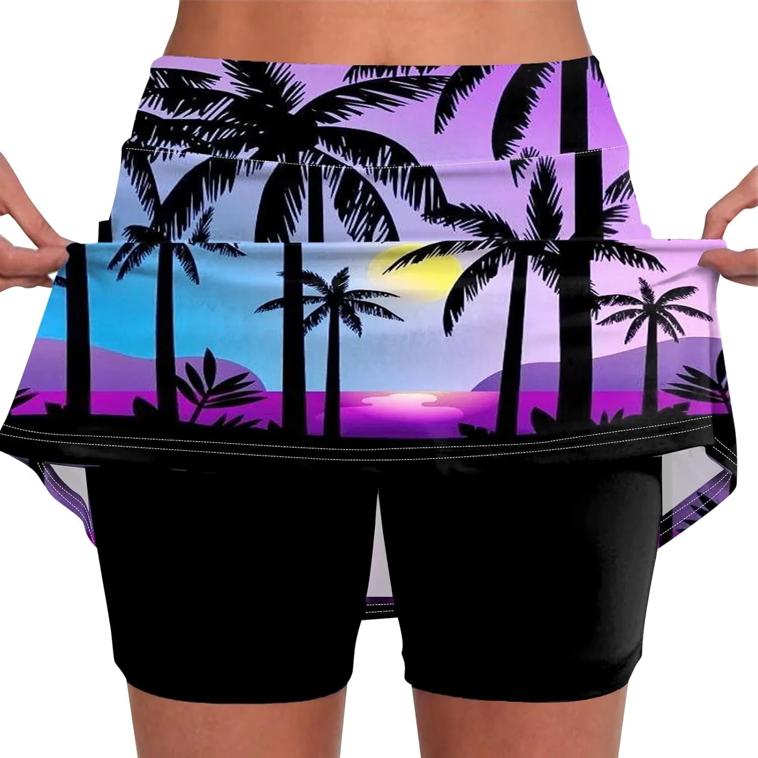 FlekmanArt Skirts for Women Skinny Sports Pants High Waist Biker Shorts Lightweight Workout Skorts Athletic Athletic Shorts