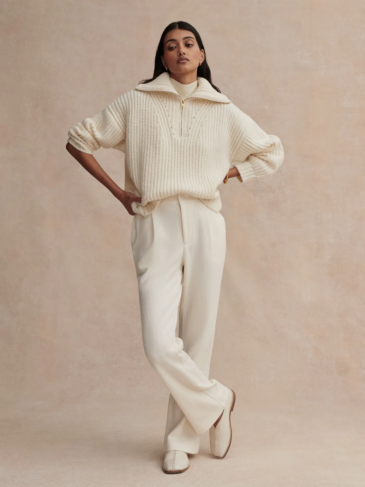 Flora Half Zip Soft Sweater